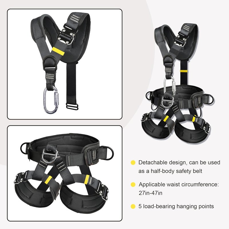 DIJJIG Climbing belts, Thicken Professional Half Body Safety Belt Climbing Gear for Tree Climbing, Fire Rescue, Rappelling and Other Outdoor Adventure Activities - Image 4